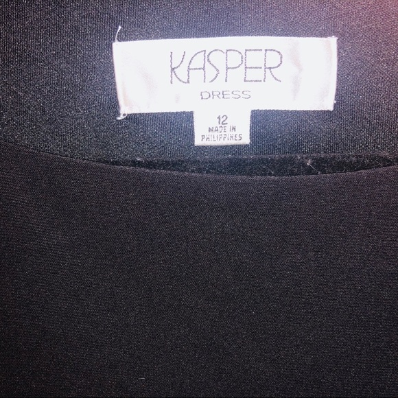 KASPER/ SILKY BLACK & SEQUINS DRESS - Picture 6 of 6